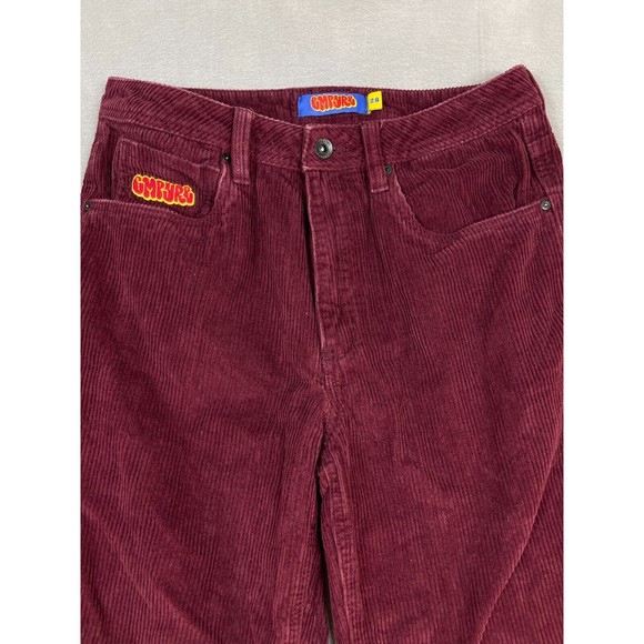 Empyre Pants Mens Size 28x27 Maroon Corduroy Relaxed Baggy Skate Y2K - Picture 2 of 12